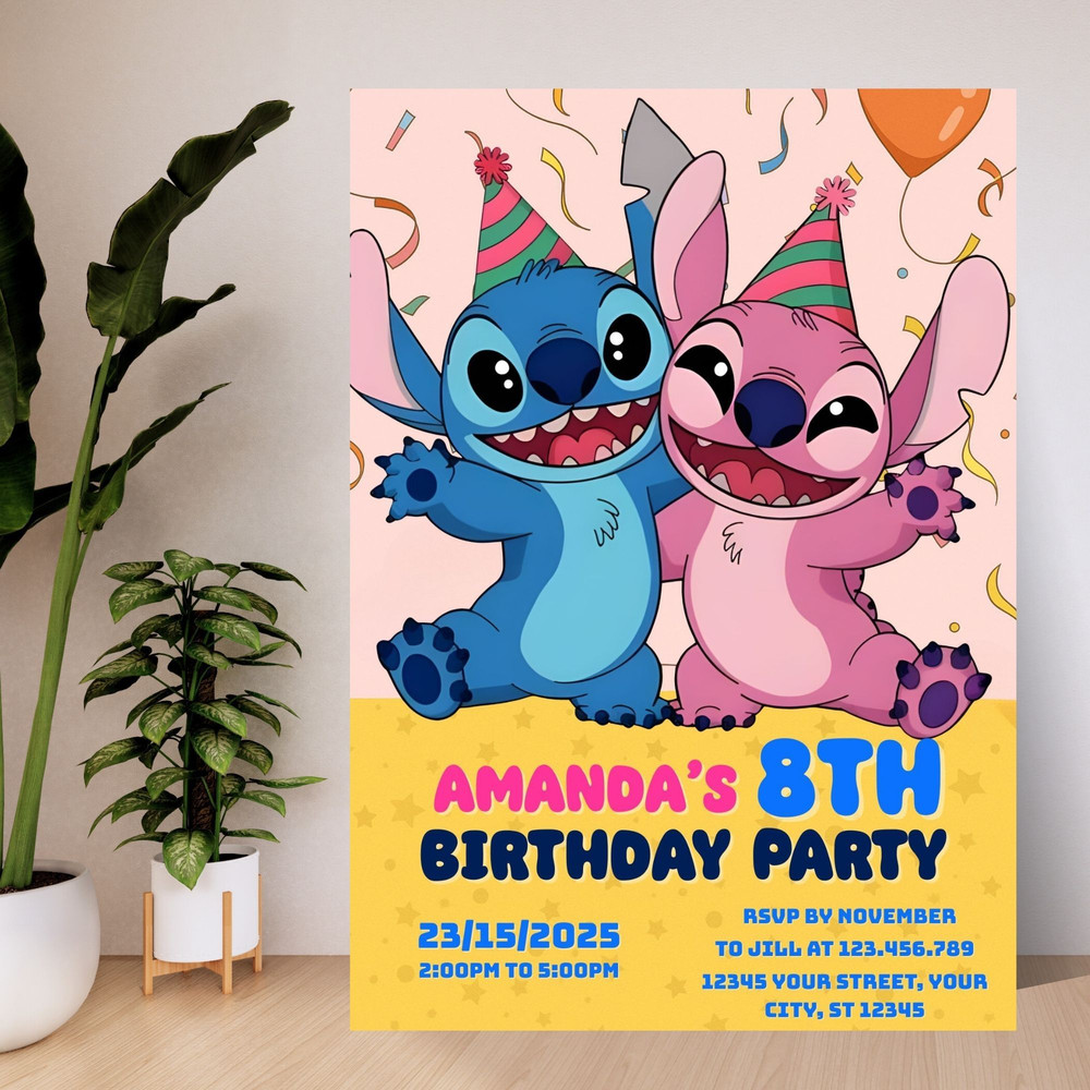 Stitch Birthday Invitation Template Kids Birthday Invite Stitch Invitation Stitch Party Mobile I 2