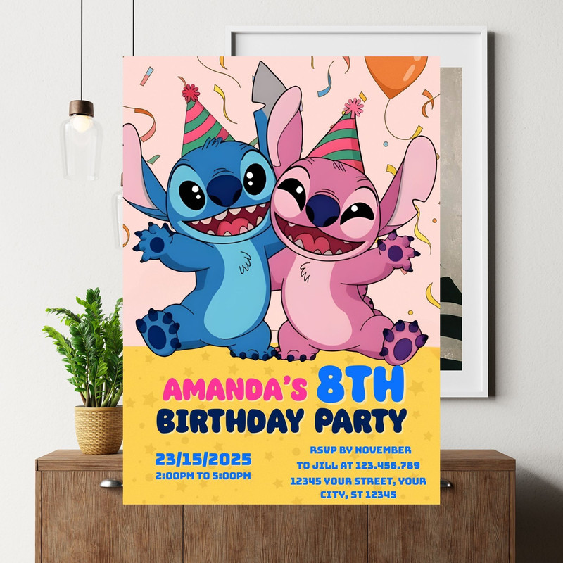 Stitch Birthday Invitation Template Kids Birthday Invite Stitch Invitation Stitch Party Mobile I 4