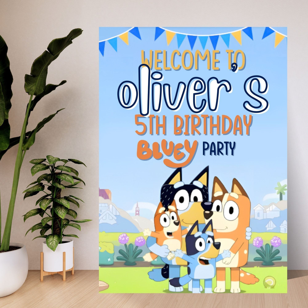 Bluey Birthday Invitation Bluey Birthday Party Invite Editable Printable Canva Template Digital I 1