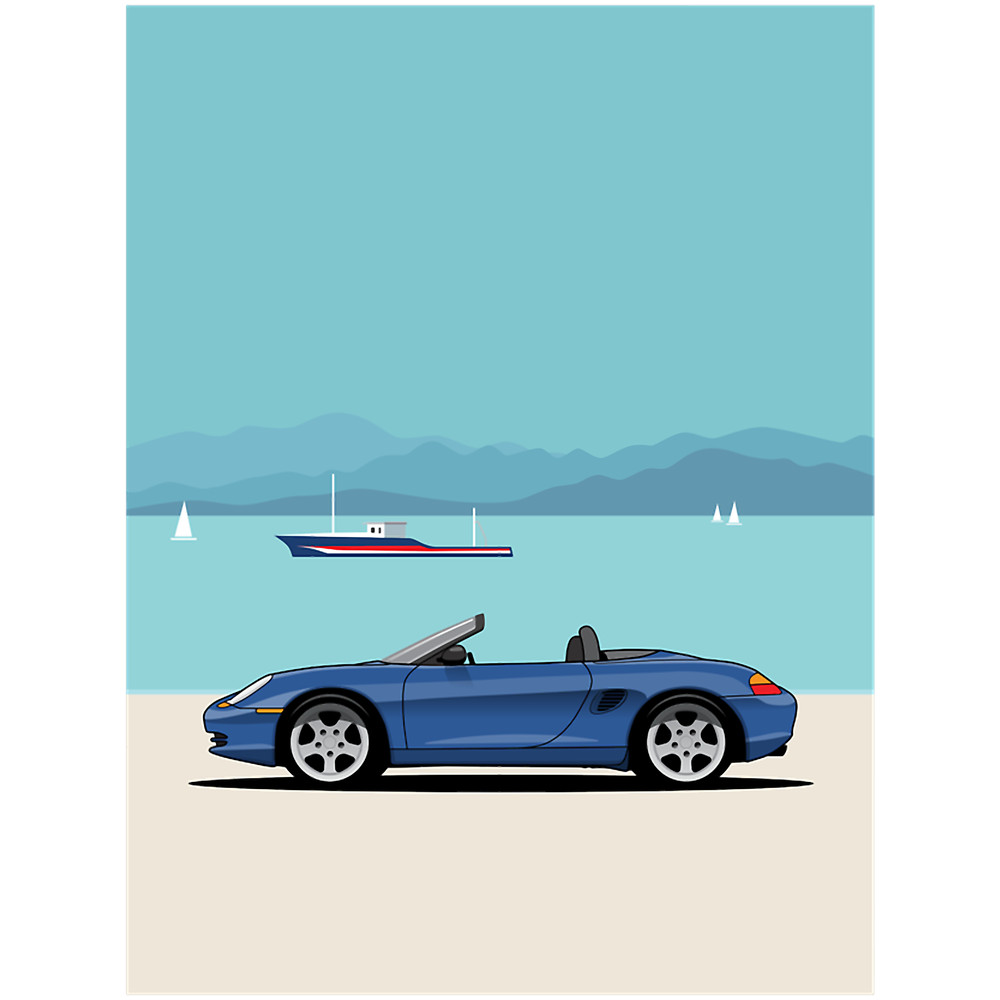 Porsche 986 Boxster Seaside Illustration .png