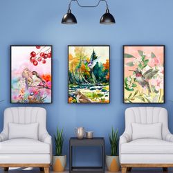 Printable wall art bundle,modern wall decor,home decor,livingroom decor,watercolors set of 21,digital art prints,posters