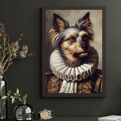 Historical Dog Portrait, Regal Canine Elegance Art, Custom Pet Gift, Personalized Dog Lover Keepsake, Digital Printable