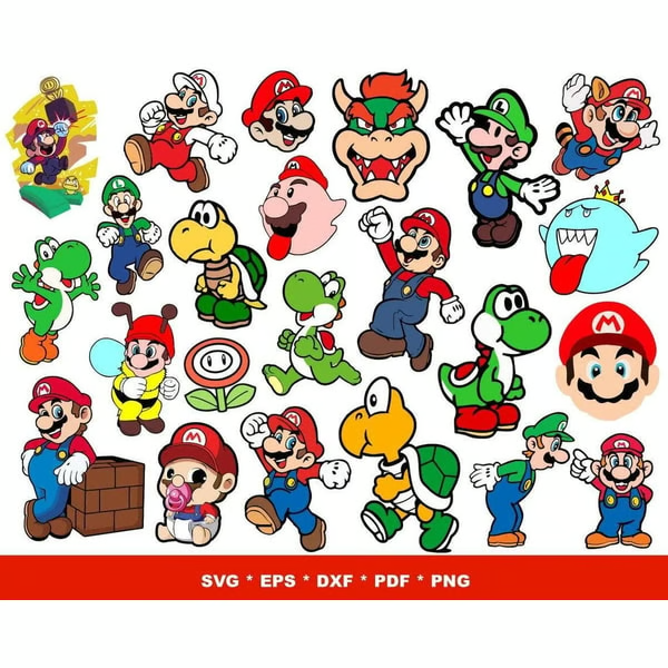 Mario Group Vector Super Mario SVG, Super Mario PNG, Super Mario Logo, Super Ma | Inspire ...
