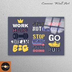 wall art, glass, glass printing, work hard, inspirational glass art, motivation glass decor, positive glass decor,