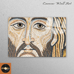 wall art, wall decor, glass art, jesus christ mosaic, abstract tempered glass, modern glass decor, jesus glass art, jesu