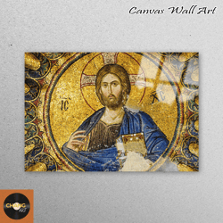 tempered glass, glass printing, glass art, jesus christ mosaic, modern glass art, jesus wall decor, fresco glass wall, c