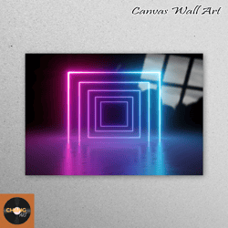 tempered glass, mural art, wall decor, light bridge wall decor, tunnel neon lights wall decor, neon light glass printing