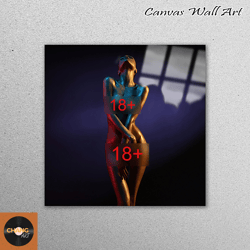 tempered glass, wall decor, glass art, sensual glass, sexy woman glass decor, naked girl glass art, nude woman wall deco