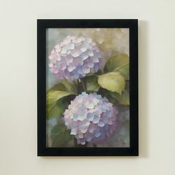AI-generated art |Impasto painting purple flower |Hydrangea in Impasto style | Impasto picture | Digital download