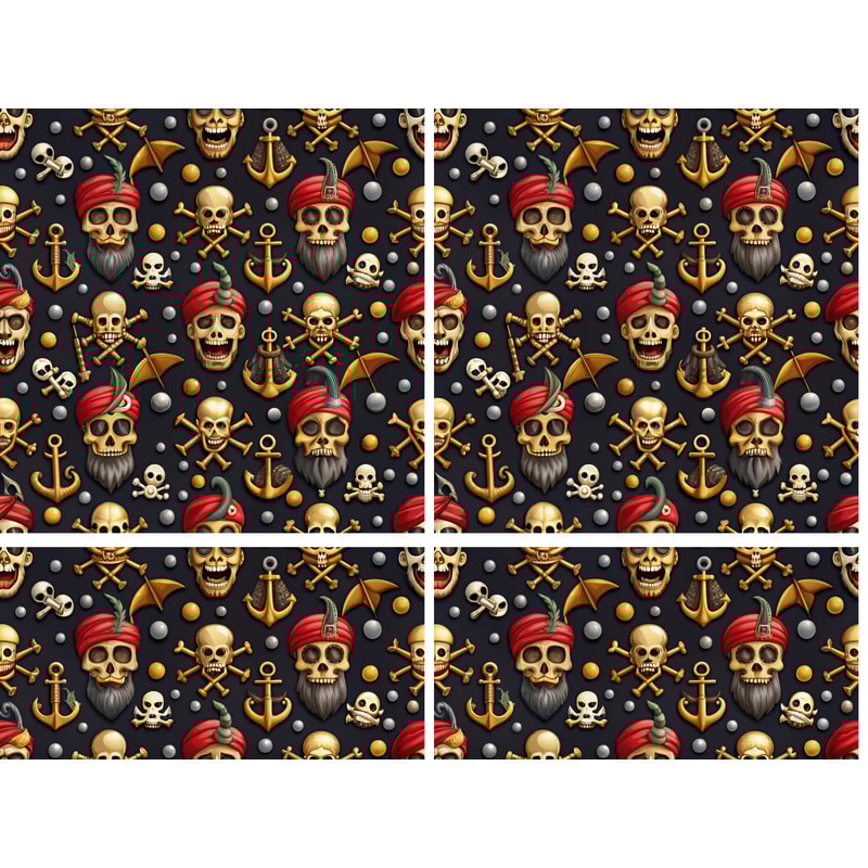 Pirate Seamless Pattern Pirate Ship Pirates Png Treasure Chest 3d Seamless 15 PNG Printing Paper 3
