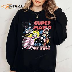 4th of july super mario and princess peaches sweatshirt