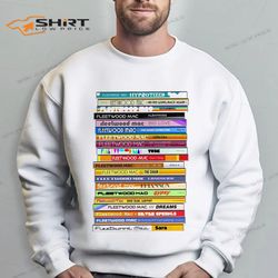 fleetwood mac the singles 70s 80s retro cd stack sweatshirt