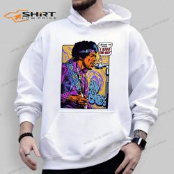jimi hendrix hoodie pop art white