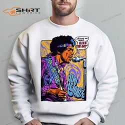 jimi hendrix pop art white sweatshirt