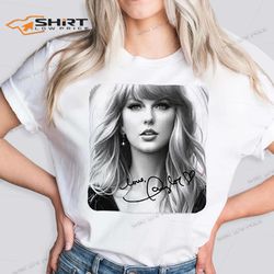 taylor swift t-shirt art print with simulated autograph
