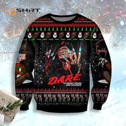 freddy krueger a nightmare on elm street dare ugly christmas sweater