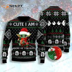 cute i am adore me you must baby yoda christmas ugly christmas sweater
