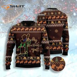 cowboy boots ugly christmas sweater