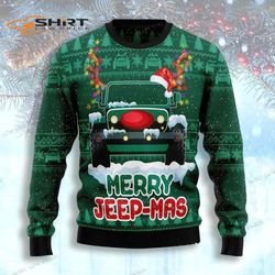 merry jeep mas ugly christmas sweater