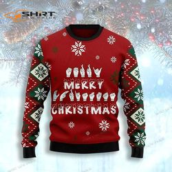 sign language merry christmas ugly christmas sweater