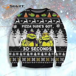 pizza dudes got teenage mutant ninja turtles ugly christmas sweater
