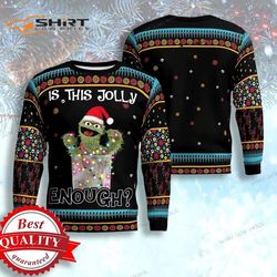 oscar the grouch muppet is this jolly enough ugly christmas sweater