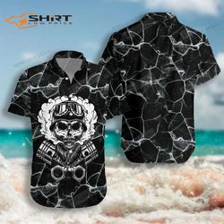 skull biker motocycle hawaiian shirt