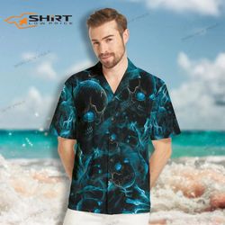 scary skull hawaiian shirt