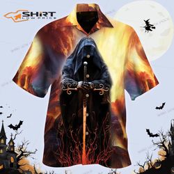 death and the sword skull hawaiian shirt for men women
