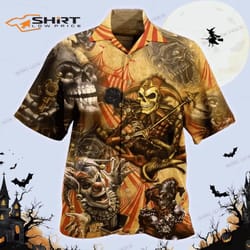 blood a king in heart clown skull 3d hawaiian shirt
