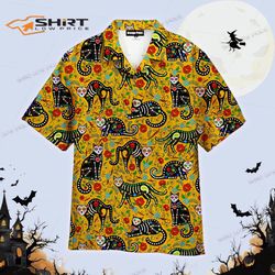 calavera sugar skull black cats in mexican style for men and women