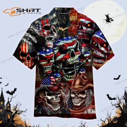 america skull 4th of july hawaiian shirt &8211 for men and women