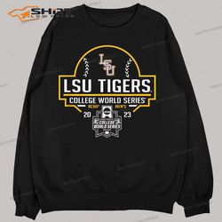 lsu tigers college world series 2023 baseball purple sweatshirt