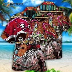 bartender skull play together hawaiian shirt