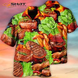 bbq beefsteak salad hawaiian shirt