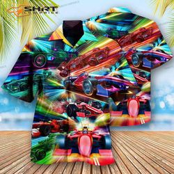 car racing warning auto racing fast hawaiian shirt
