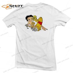 betty boop and winnie pooh love honey nudes t-shirt back