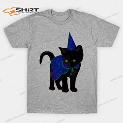 happy halloween black kitten dressed t-shirt
