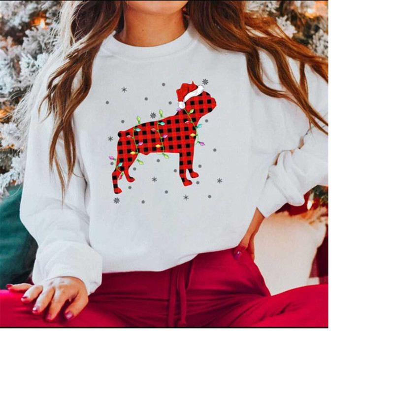 Boston Terrier Christmas Sweatshirt, Boston Terrier Dog Mom Sweatshirt, Gift for Boston Terrier Mom, Cute Boston Terrier