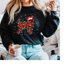 santa chihuahua christmas light sweatshirt, chihuahua christmas shirt, chihuahua mom shirt, chihuahua lover gift