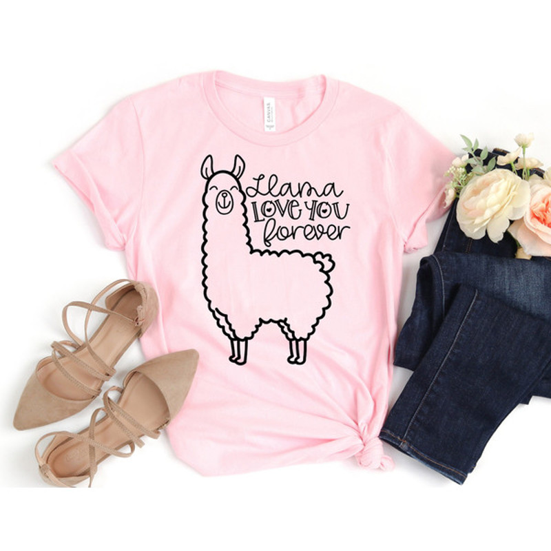 Llama Love You Forever T-Shirt, Valentines Day Shirt, Love Shirt, Valentines Day Gift, Valentines Day T-shirt
