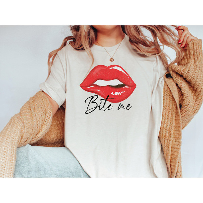 Bite Me Lip Shirt, Red Lip Valentines Shirt, Valentines Day T-Shirt, Valentines Day Sweatshirt, Love Shirt