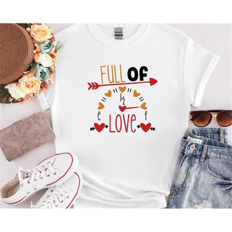 Full Of Love Hearts Valentine's Day T-Shirt, Valentines Shirt, Valentines Gift, Love Hearts Shirt