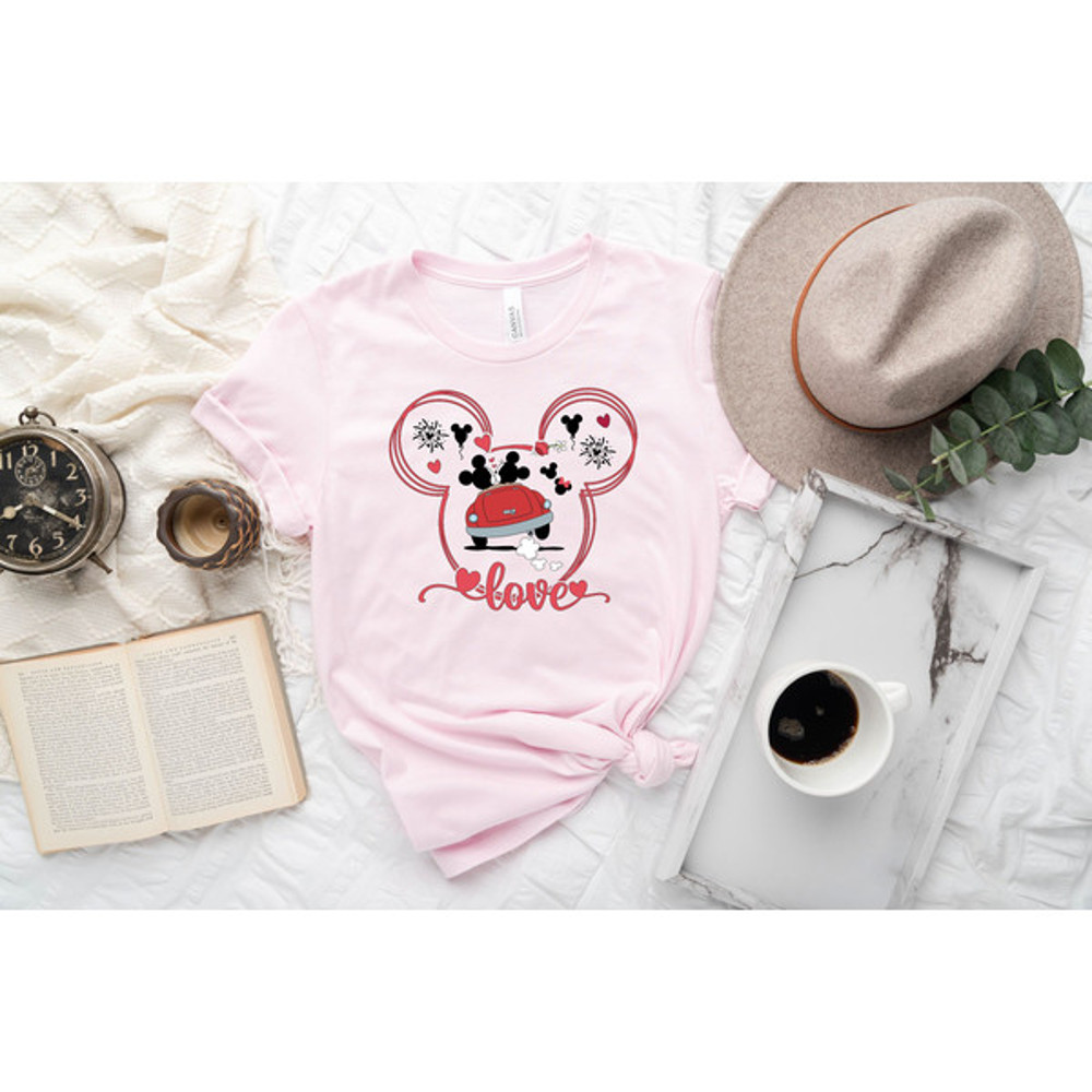 Valentine Disney Love Mickey Head Shirt, Valentine Mickey And Minnie T-Shirt, Valentines Day, Disney Matching Shirt
