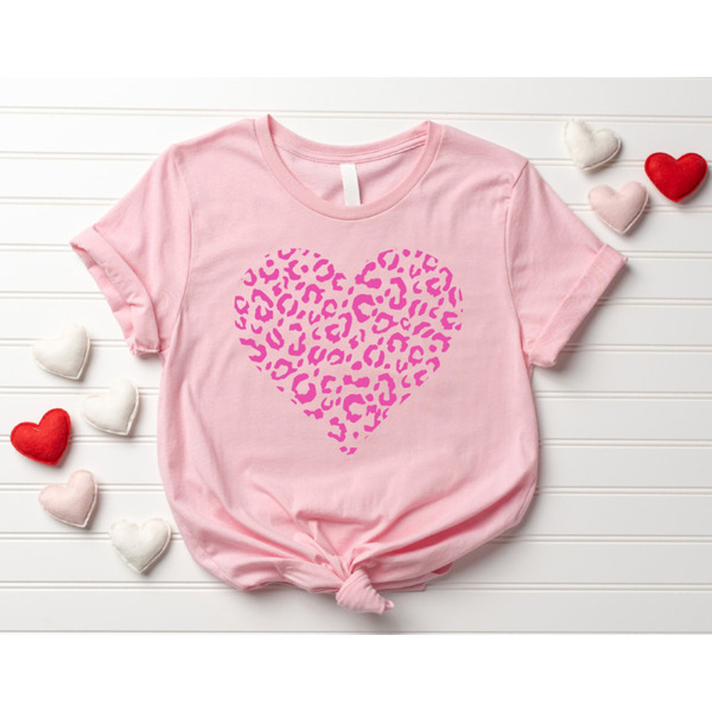 Leopard Heart Shirt, Love T-shirt, Valentines Shirt, Valentine Gift, Love Shirt For Women, Valentines Day, Gift for Her