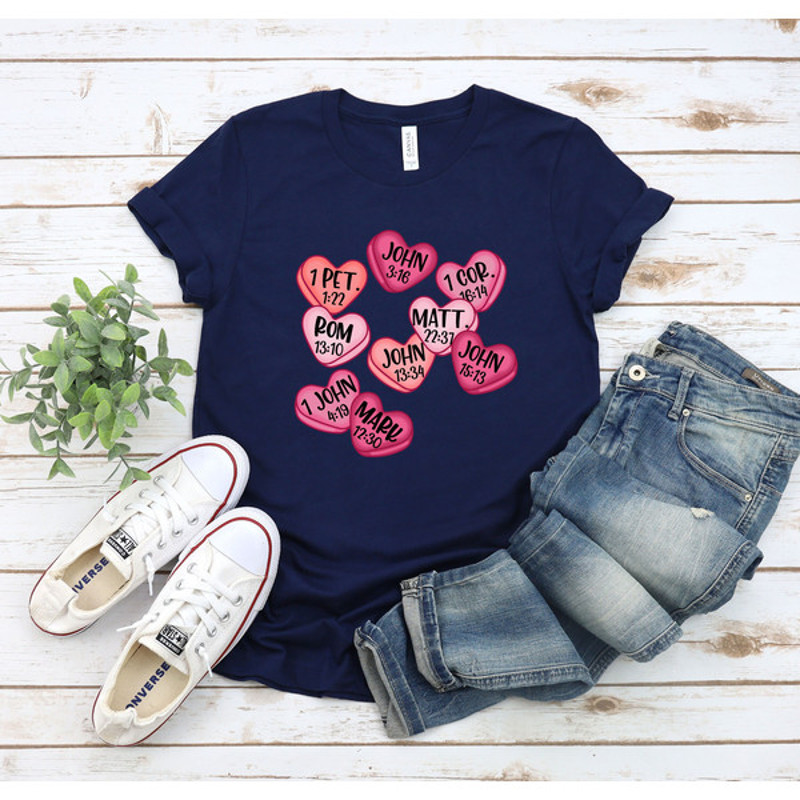 Valentine Christian Shirt, Christian Conversation Hearts T-Shirt, Happy Valentine Shirt, Valentines Day Shirt