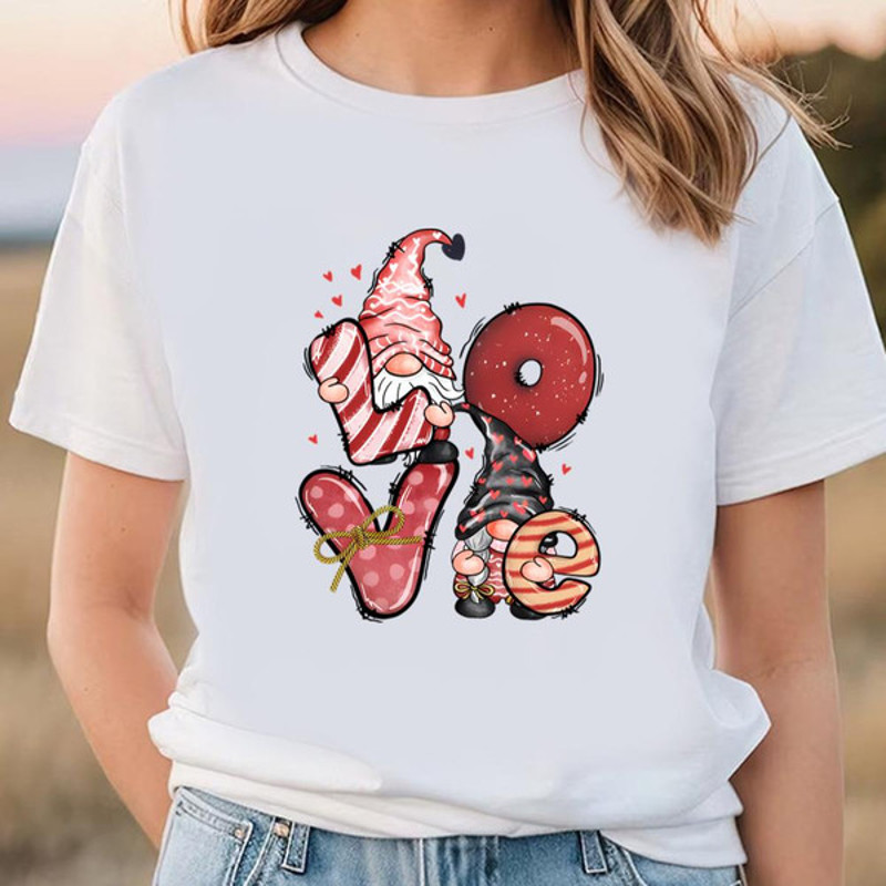 Love Gnome Valentine Heart T-Shirt, Valentine Heart T-Shirt Beautiful, Gift Valentime
