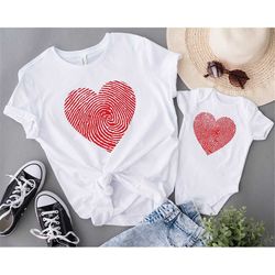 mom and me valentines day tee, valentines day shirt, cute heart t-shirt, heart fingerprint shirt, cute valentine shirt