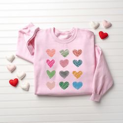 womans valentines hearts sweatshirt, love shirt, valentines day shirt, teacher valentine shirt, valentines heart shirt