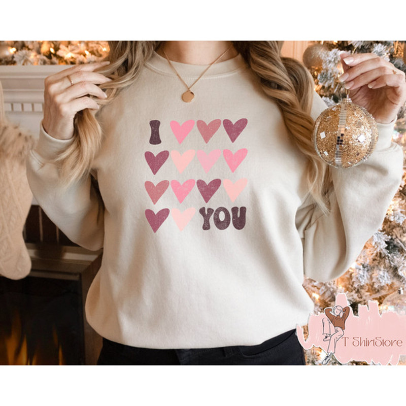 Valentine Sweatshirt, Valentines Day Gift, Happy Valentines Day Sweatshirt, Heart Love Sweatshirt, Couple Gift